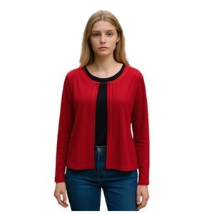 Rialto Collection Women’s Blouse + Tank Top Set. Red